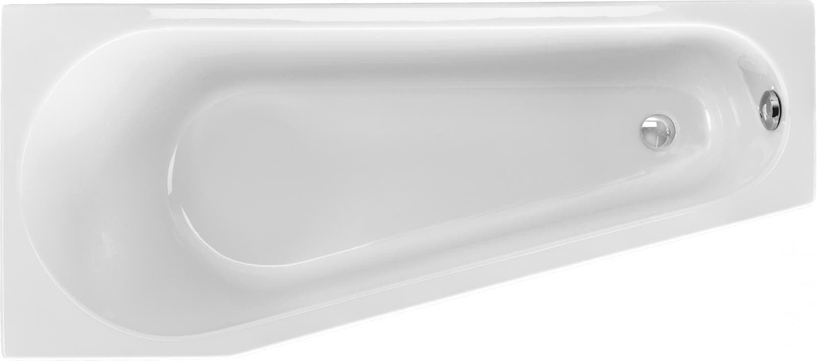 Raumspar-Eckbadewanne 160 × 70 cm, links – Acryl, weiß
