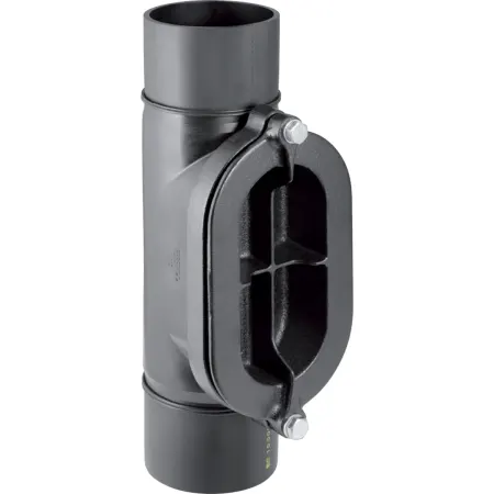 Geberit PE Reinigungsstueck 90° mit ovaler Serviceoeffnung, d110 (PE-HD)