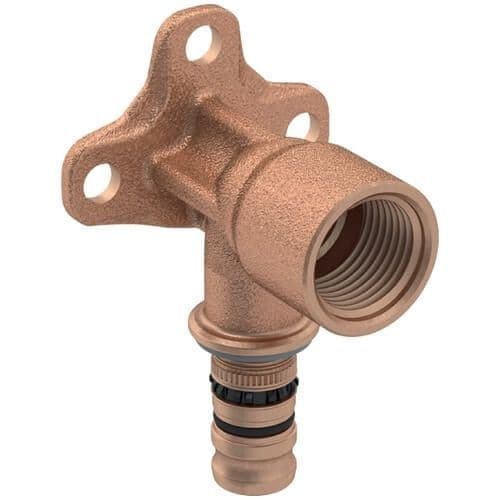 Geberit Mepla Armaturenanschluss mit Wandscheibe, kurz, 20 mm × 1/2", Rotguss