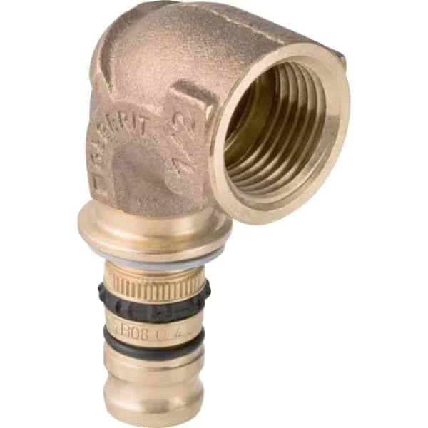 Geberit Mepla Übergangswinkel 90° mit Innengewinde 16 mm x 1/2" IG, Rotguss