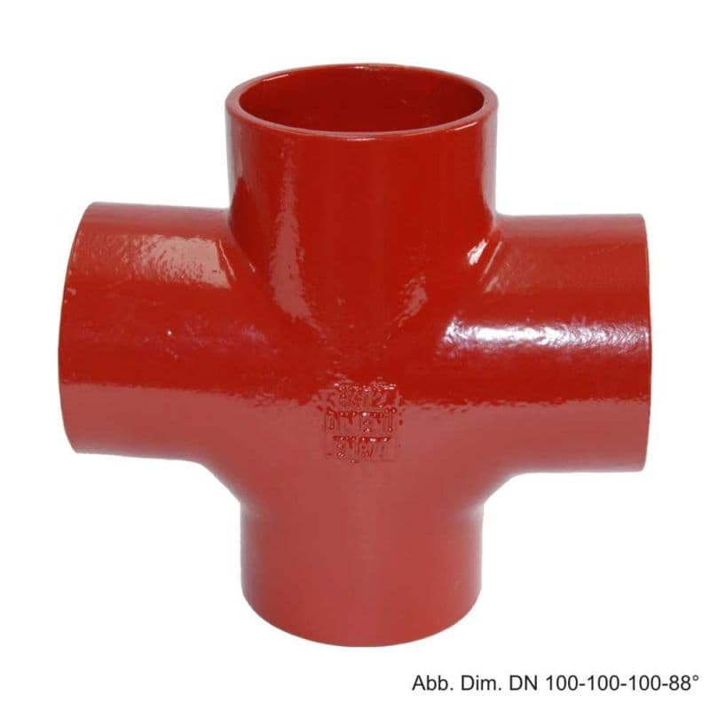 SML Doppelabzweig DN 100/100/100, 88 Grad - Gusseisen, muffenlos (SML-Abflusssystem)