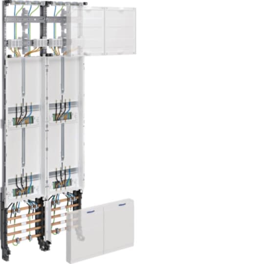 Hager ZK53X7 Komplettfeld univers Z, 4 Zaehlerplaetze, 3-Punkt, 1350 mm, 2-feldrig