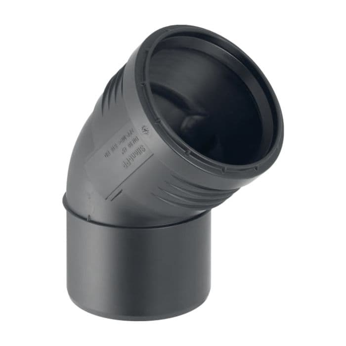 Geberit Silent-PP Bogen DN 40 45° mit Steckmuffe (Art. 390.122.14.1)