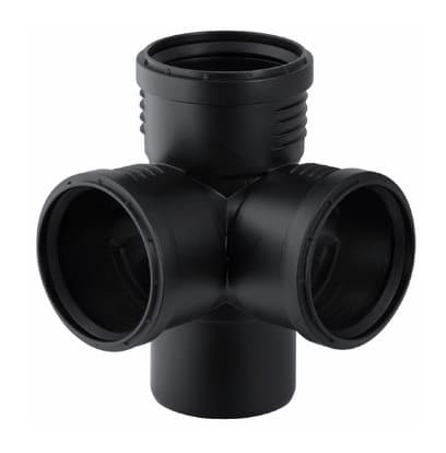 Geberit Silent-PP Eckabzweig DN 110/110/110, 87,5° mit Muffen (Art. 390559141)