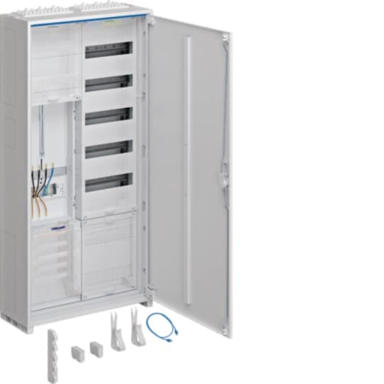 Hager ZB323T15 Komplettschrank univers Z, 1 Zaehlerplatz, Verteilerfeld 5-reihig, mit APZ-Raum, 1100 x 550 x 205 mm